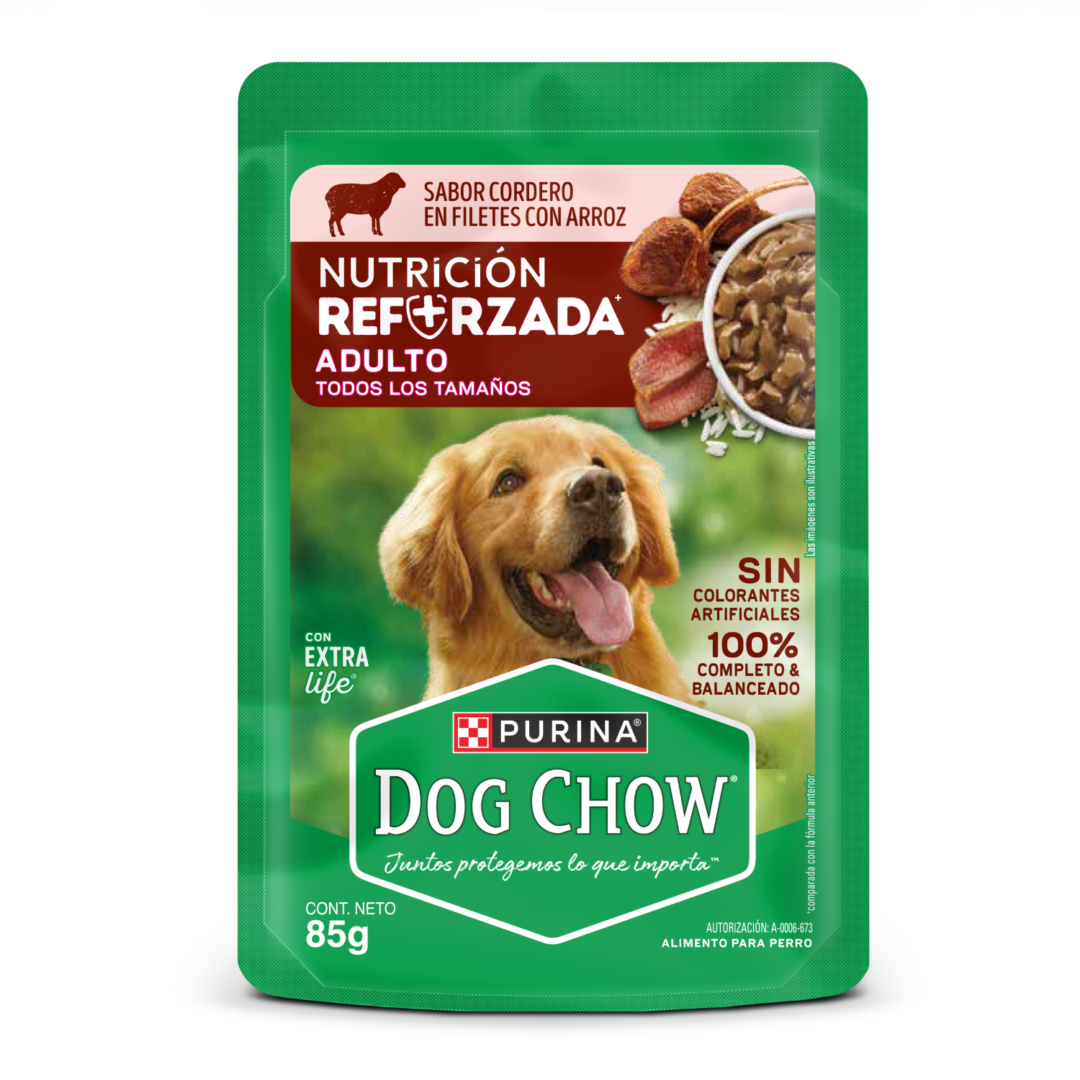 Dog Chow Adultos Todos Los Tamaños Con Cordero 85g