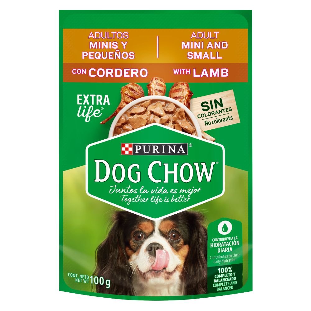 Dog Chow Adultos Minis y Pequeños Con Cordero 100g