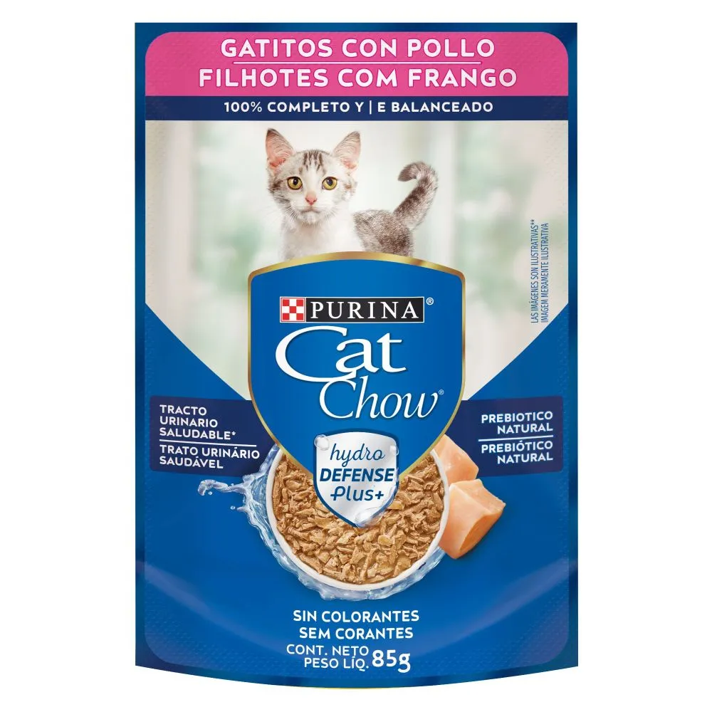 Cat Chow Defense Hydro Gatitos Con Pollo 85gr