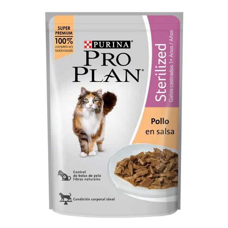 Pro Plan Esterilized Pollo en salsa es alimento para gatos esterilizados Sobre 85g