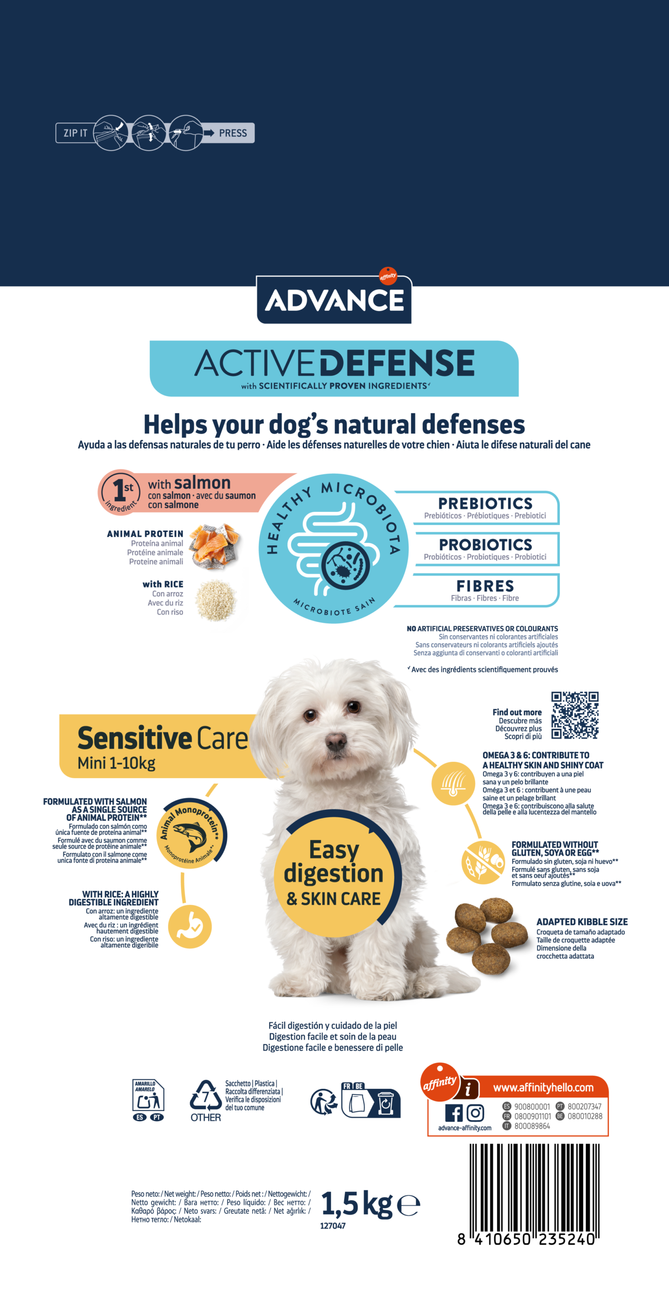 Advance Dog Adulto Sesitive Care Mini De 1,5Kg - Image 2