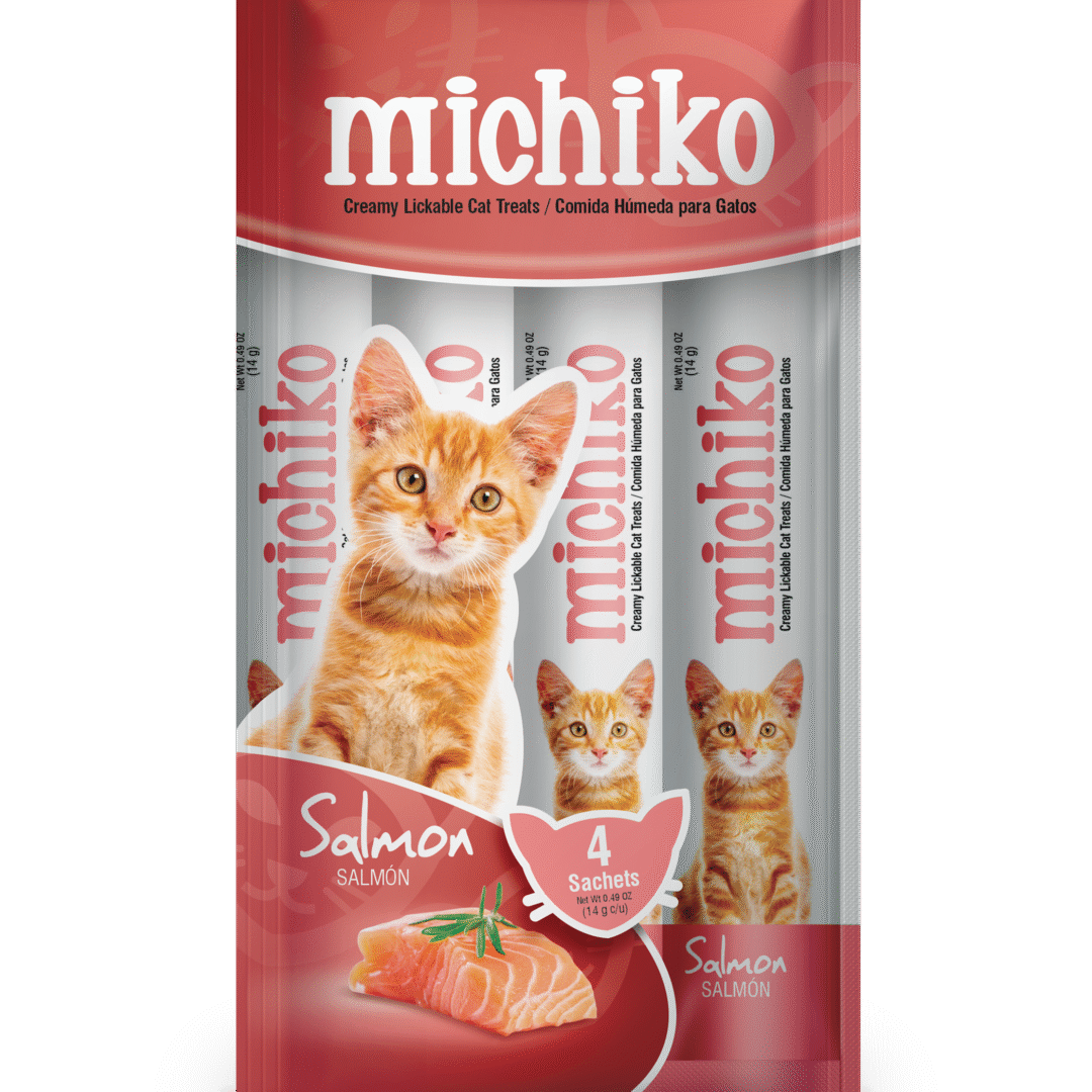 Comida Húmeda Michiko para gatos sabor a Salmón por 4 unidades 14 g
