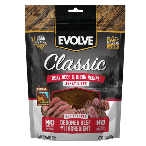 Evolve Dog Snack Classic Grain Free Jerky Bites 340g