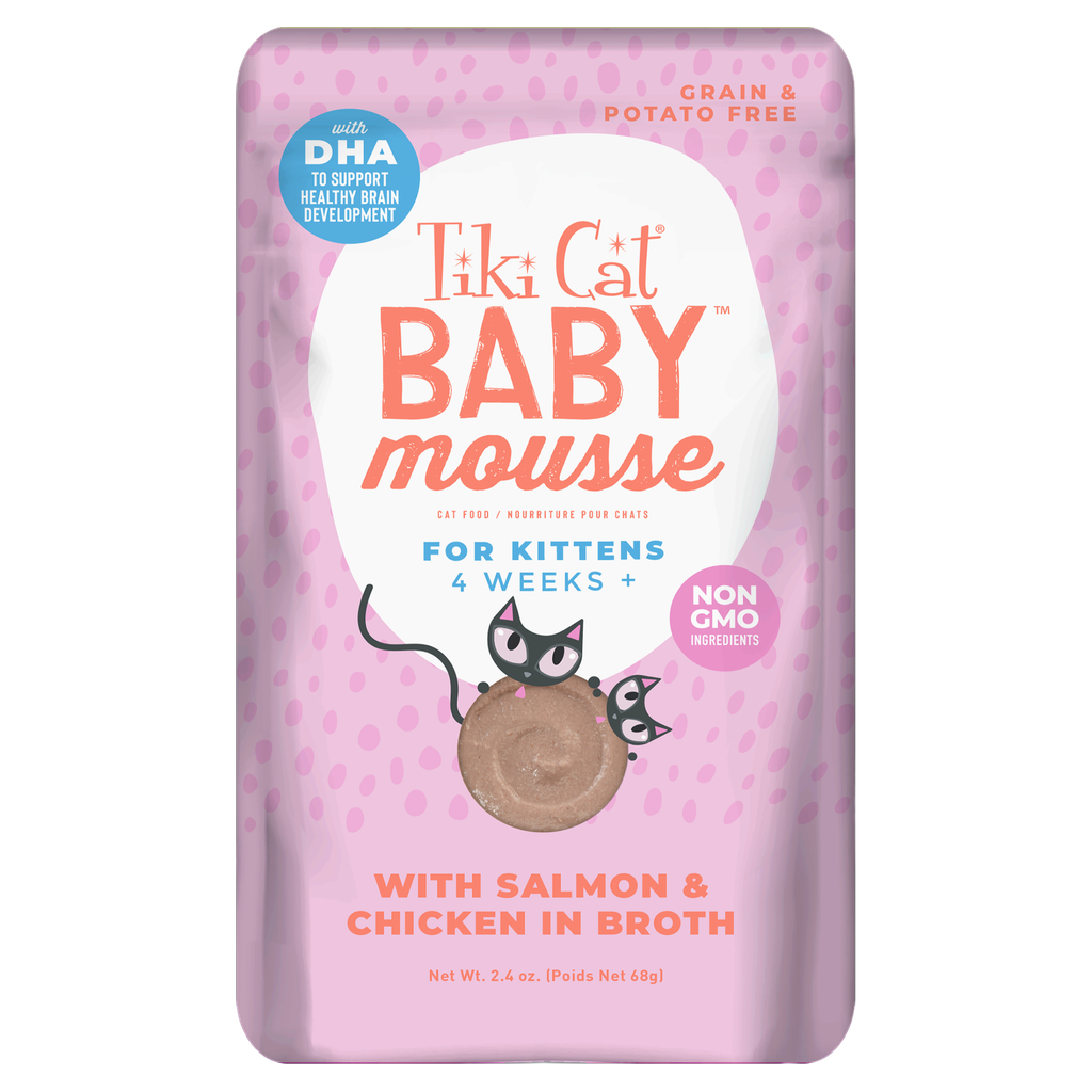 Tiki Cat Baby Mousse Salmón y Pollo en Caldo 80g