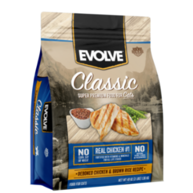 Evolve Classic Chicken y Brown Rice Recipe Cat Food De1,36Kg