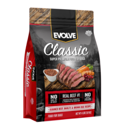 Evolve Classic Beef, Barley y Bison Recipe Dog Food De 1,56Kg