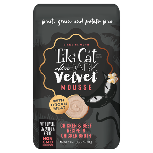 Tiki Cat After Dark Mousse de Terciopelo Pollo y Res en Caldo de Pollo 80g