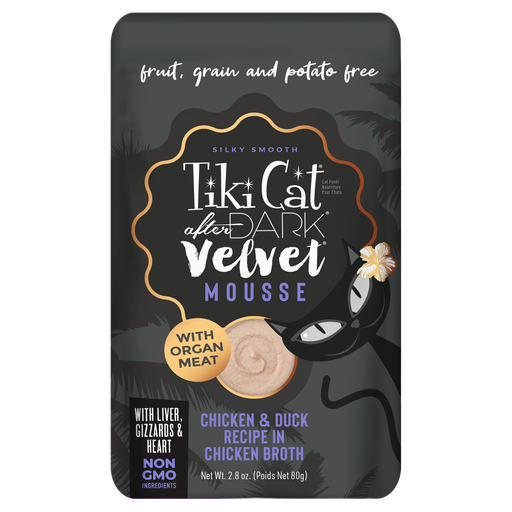 Tiki Cat After Dark Mousse de terciopelo Pollo y Pato en Caldo de Pollo 80g