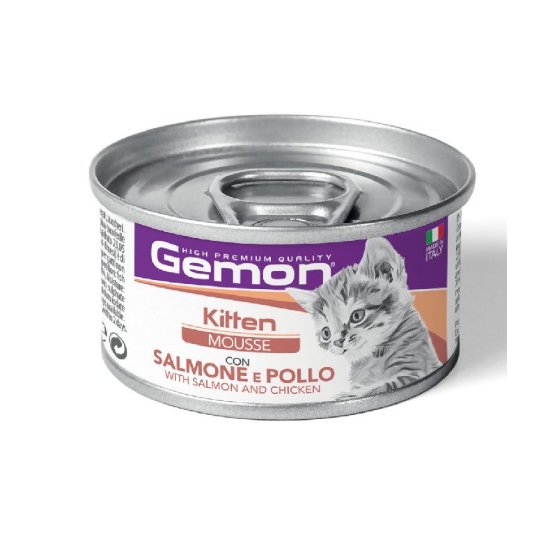 Gemon Mousse Sabor a Salmón y Pollo para Gatitos 85g