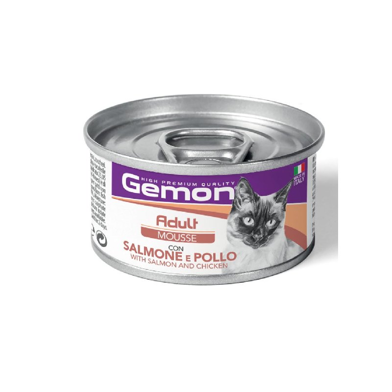 Gemon para Gatos Adultos Mousse con Salmón y Pollo 85g