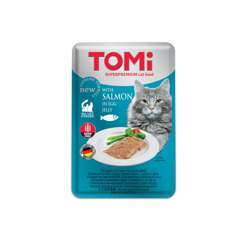TOMi Gato Salmón en gelatina de huevo 100 g