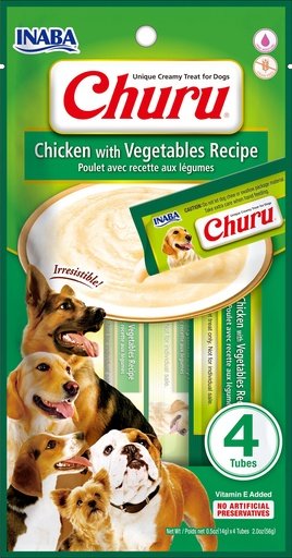 Churu Perro de pollo con vegetales x4 und