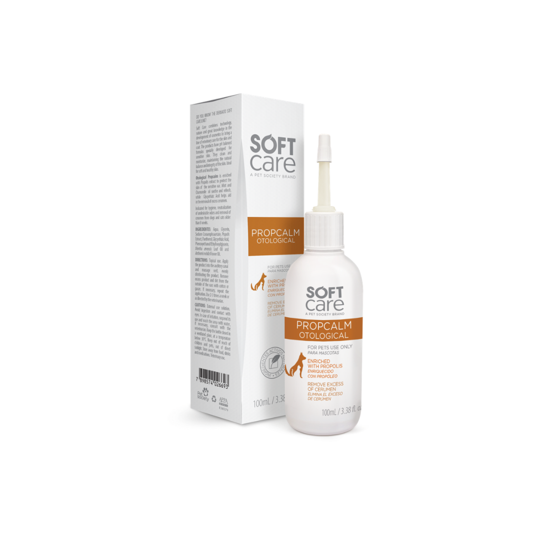 Limpiador de Oidos para Perros y Gatos Soft Care Propcalm otologico 100 Ml