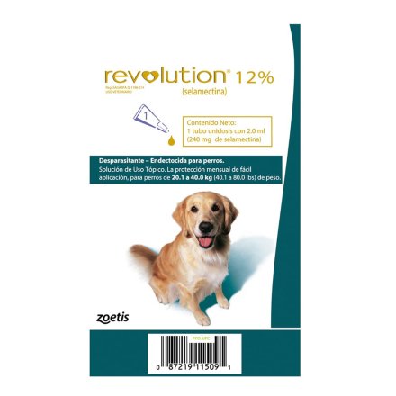 Antiparasitario Revolution Perro 12%  (20,1 a 40 Kg)