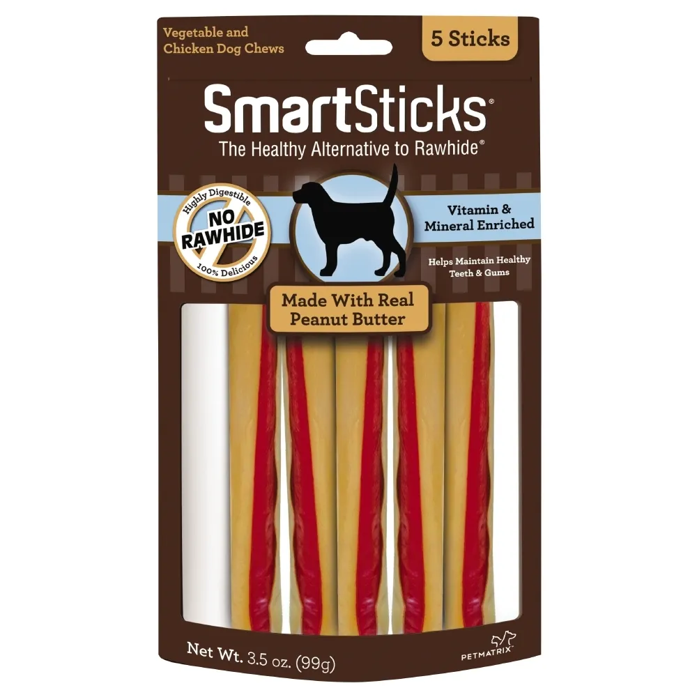 Snack para perro Smartsticks Mantequilla de Maní 5 Und