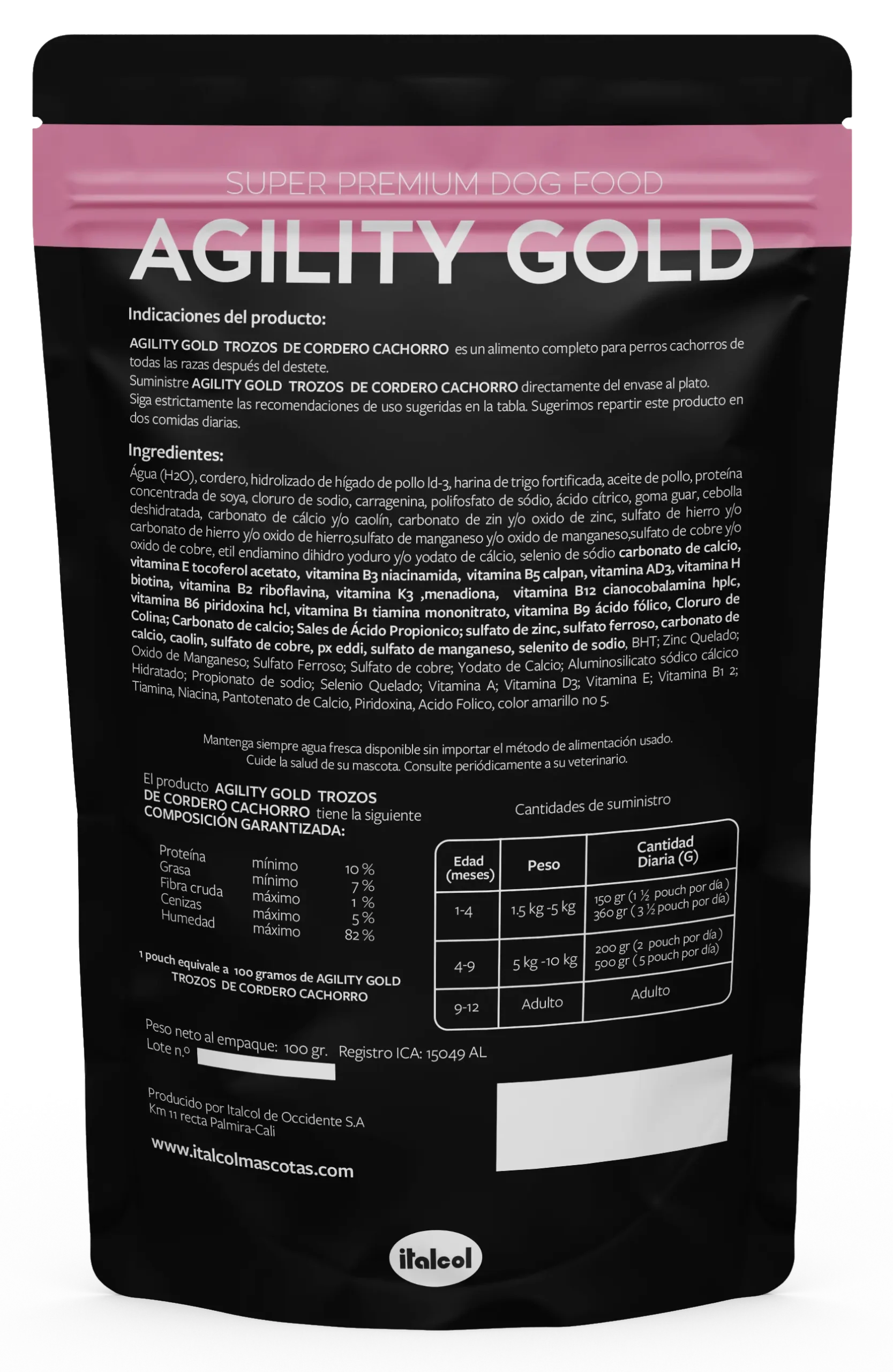 Agility Gold Trozos De Cordero Cachorros 100g - Image 2