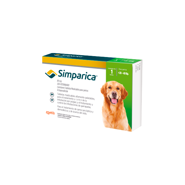 Antiparasitario Externo para perro  Simparica 80 Mg  Caja 1 Tableta
