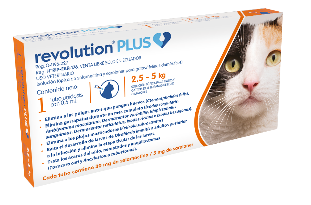 Antiparasitario Revolution Plus Gatos TBX1 (2,5 a 5 Kg)