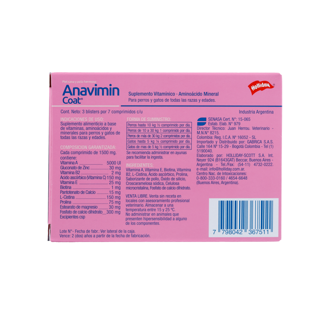Anavimin coat Biomodulador para Perros y Gatos comprimidos - Image 2