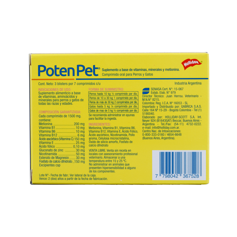 Alternative view of Poten Pet Biomodulador para Perros y Gatos comprimidos