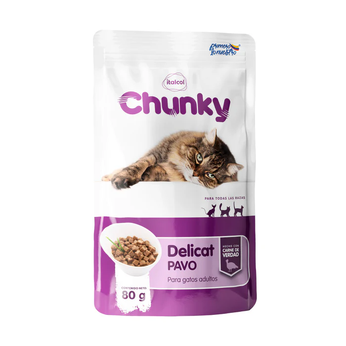 Chunky DeliCat Comida Húmeda Pavo 80g