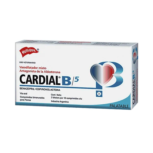 Cardial B para Perro 5 mg 20 Tabletas