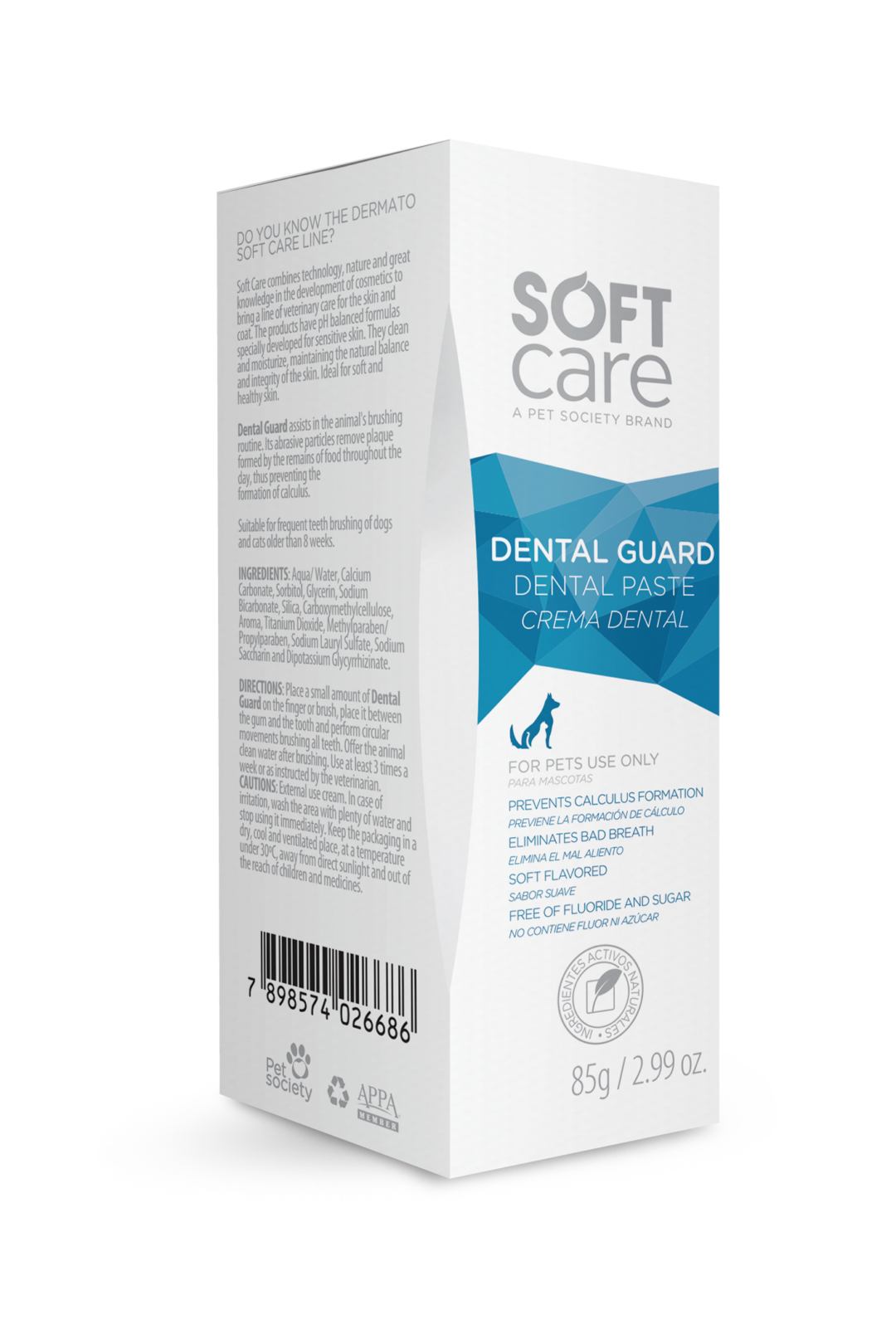 Crema Dental para Perros y Gatos Soft Care Dental Guard 85 Gr