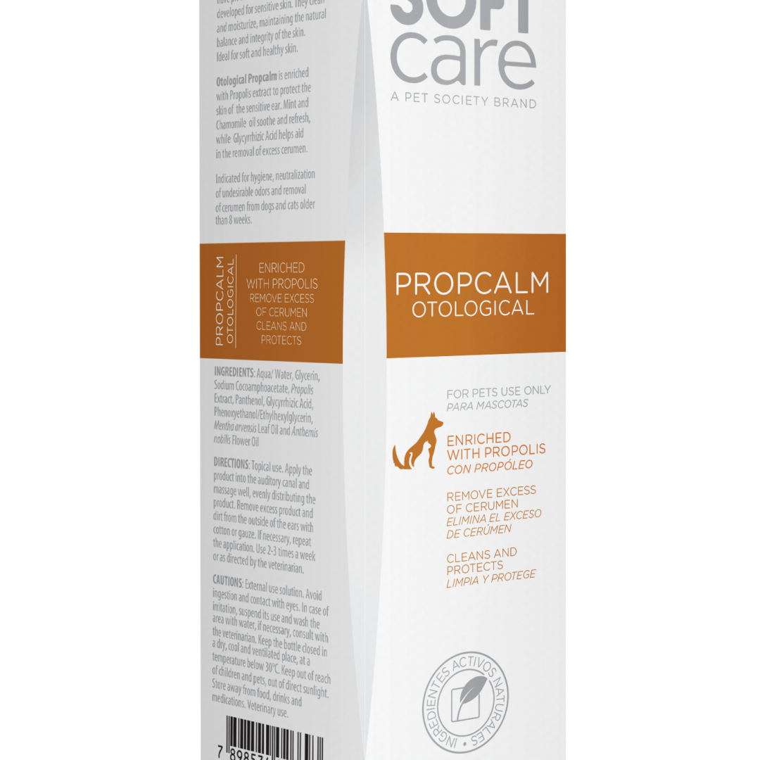 Limpiador de Oidos para Perros y Gatos Soft Care Propcalm otologico 100 Ml