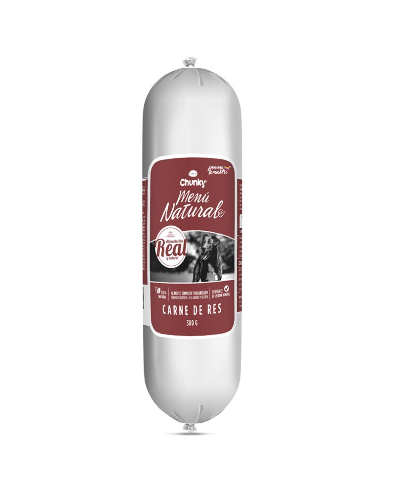 Chunky Menú natural Dieta Barf Perros Carne 300g