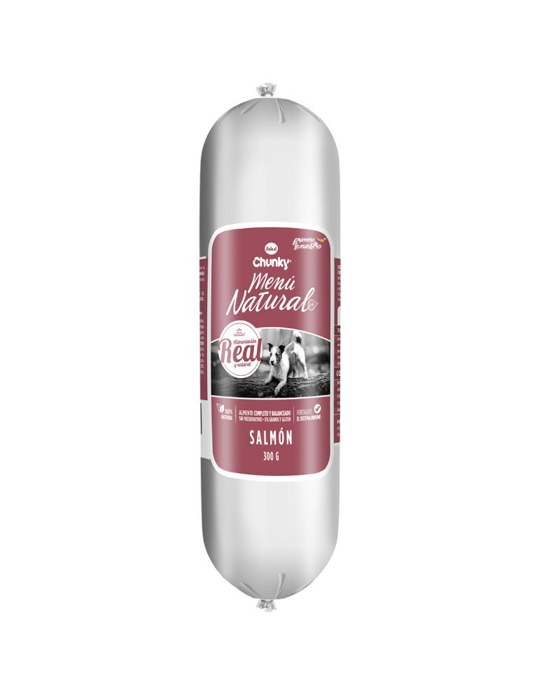 Chunky Barra menú natural Salmón para perro 300g