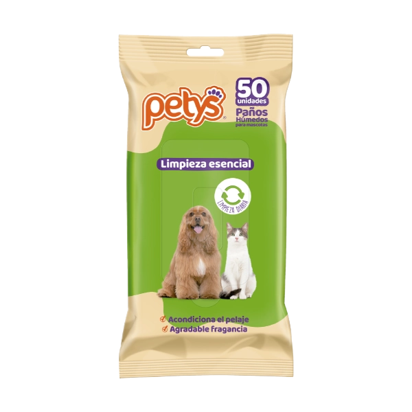 Petys Pañitos Húmedos Limpieza Esencial 50 Und