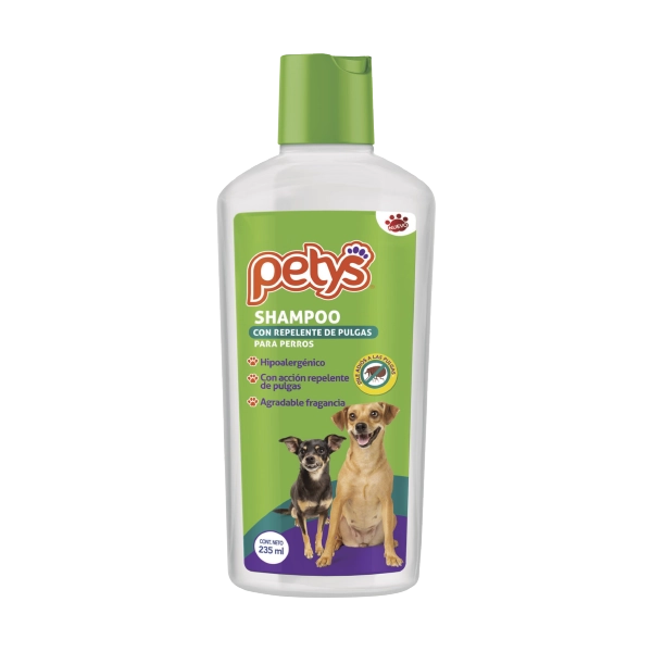 Petys Shampoo Repelente Limpieza y protección natural contra pulgas y garrapatas 235ML