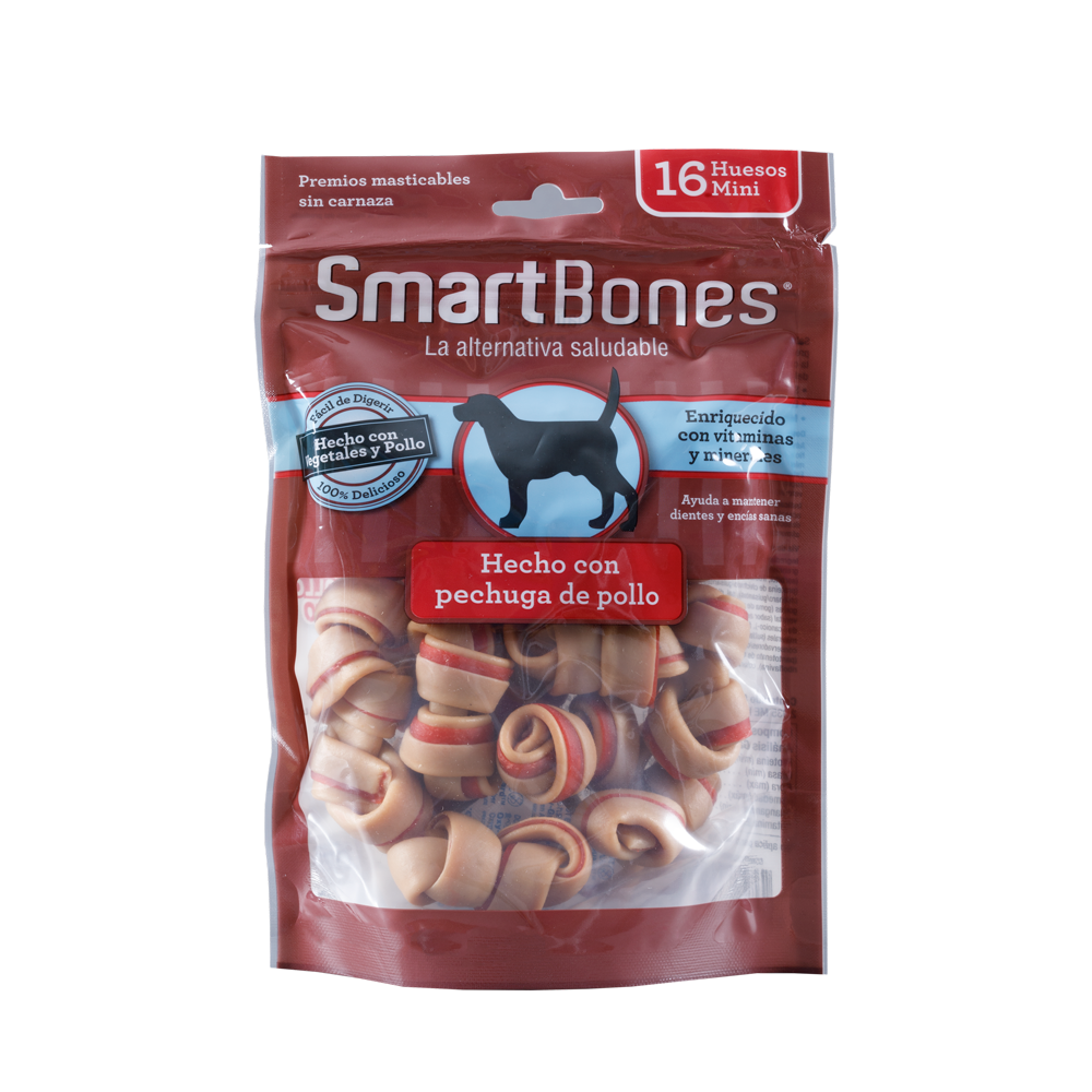 Snack para perros pequeños Smartbones Pollo Paquete 16 Und