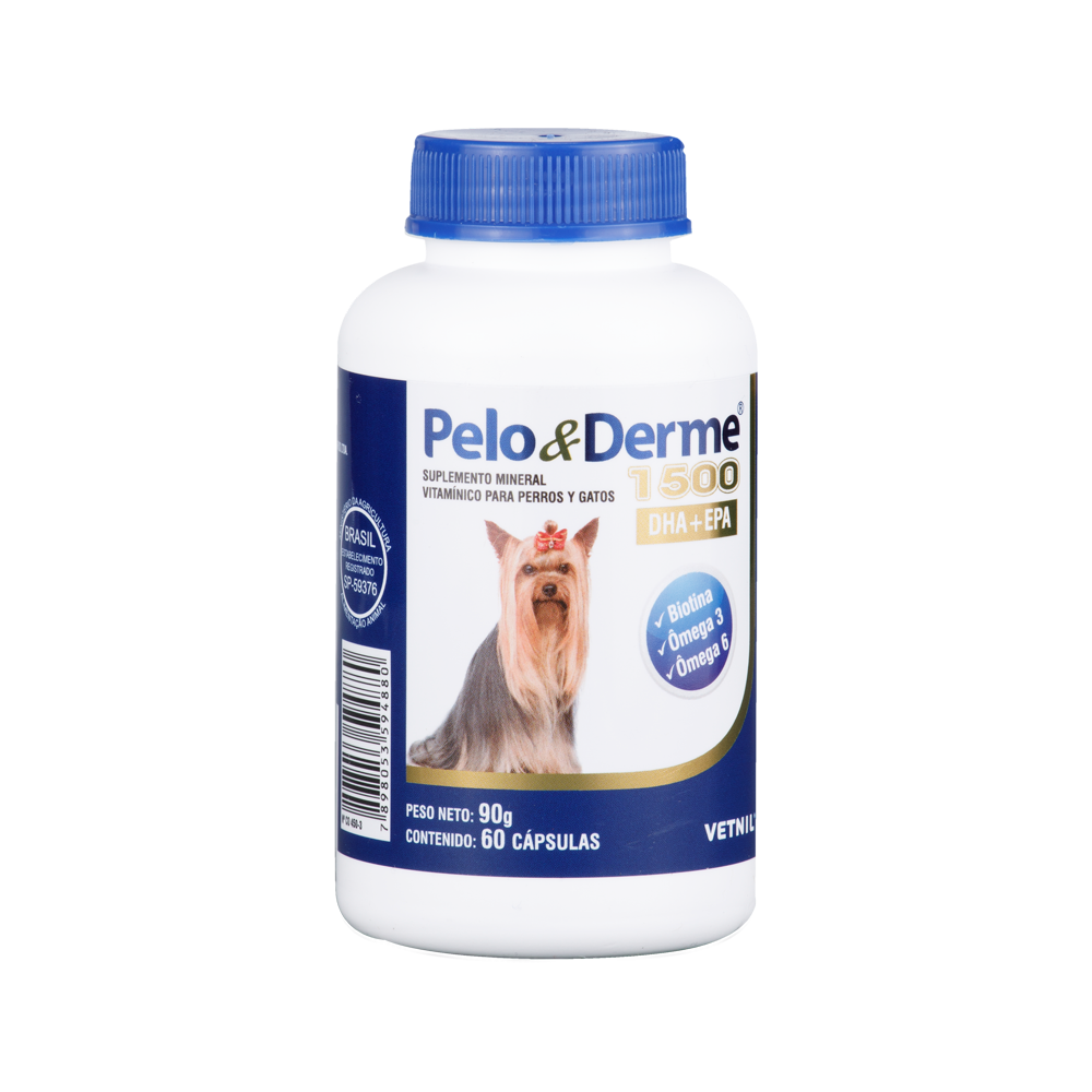 Suplemento para Perro y Gato Pelo y derme 1500 60 capsulas