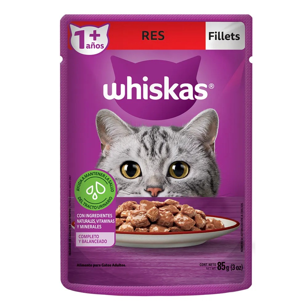 Whiskas alimento húmedo para gato adulto carne sobre 85 g