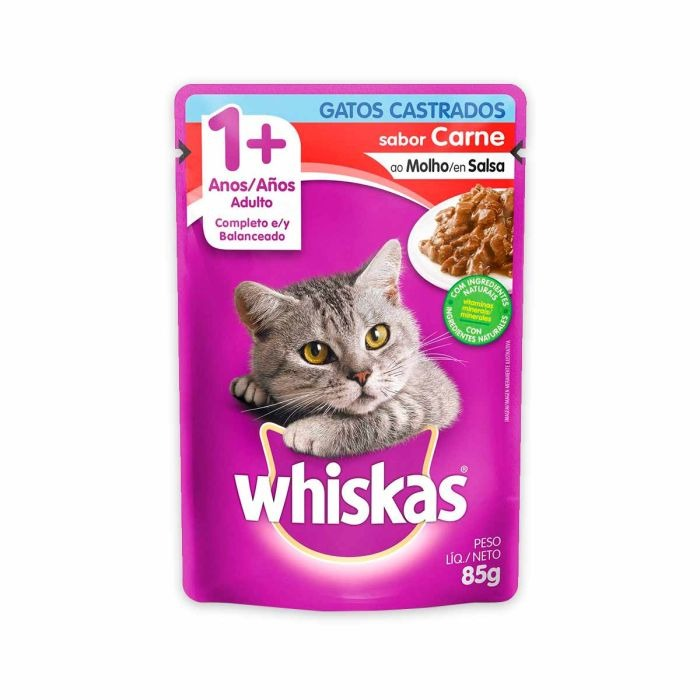 Whiskas Alimento Húmedo Gato Adulto Castrado Sabor carne sobre 85 g