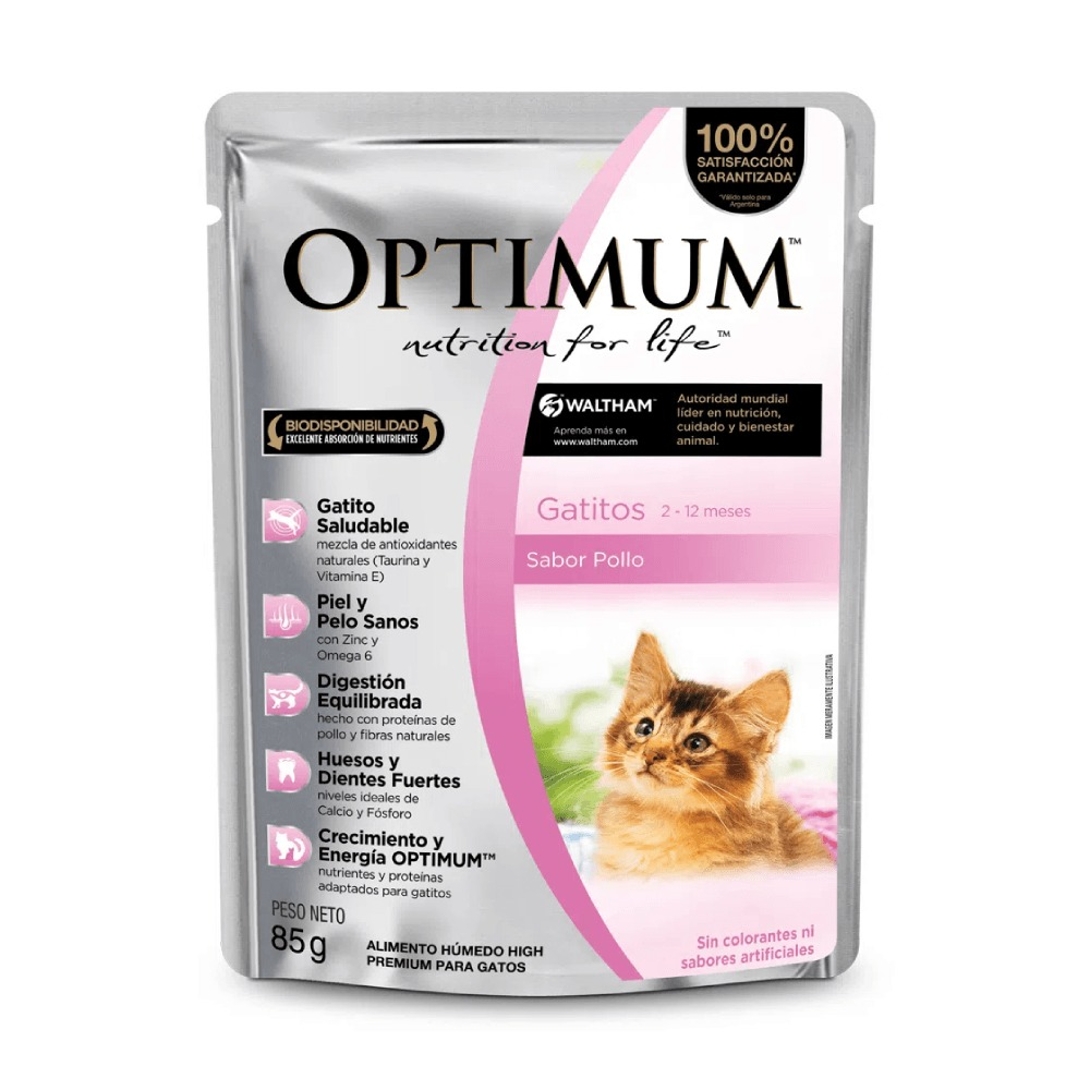 Optimum Alimento Húmedo Para Gatitos Pollo Sobre 85 g
