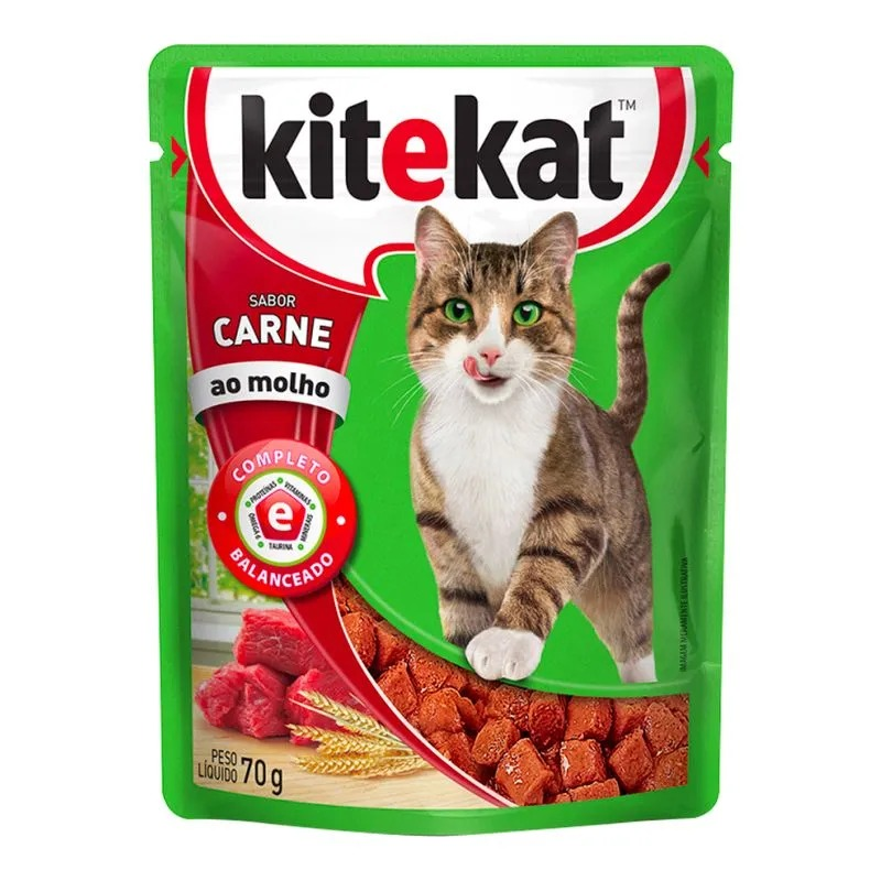 Kitekat Alimento Húmedo para Gatos Sabor a Carne x 70 gr