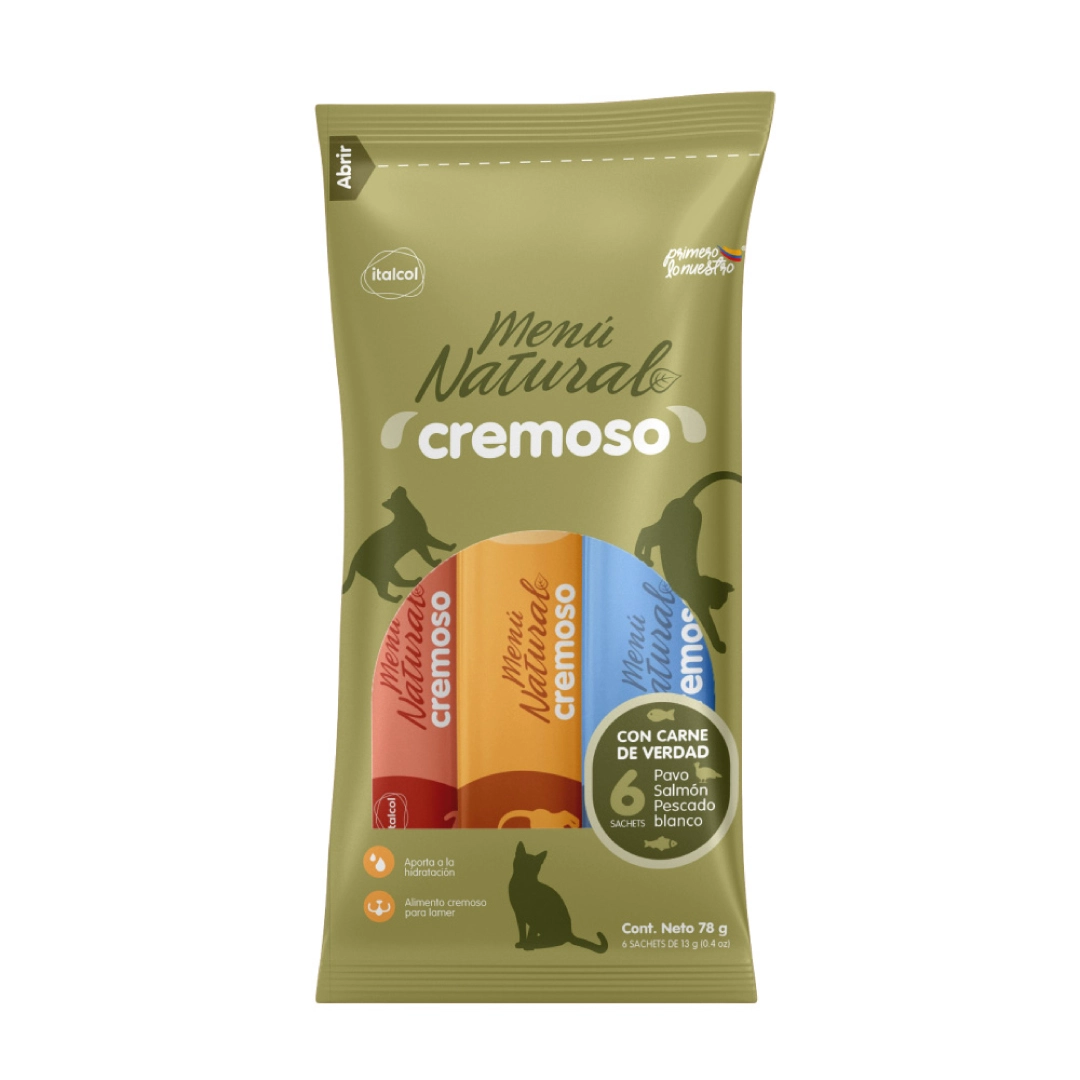 Menú natural cremoso gato x 6 13gr